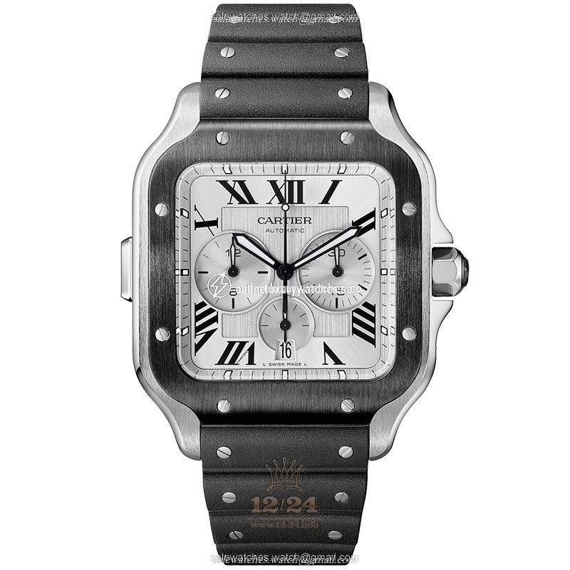Cartier Santos de Cartier Watch WSSA0017 43 mm Stainless steel Case Silver Dial