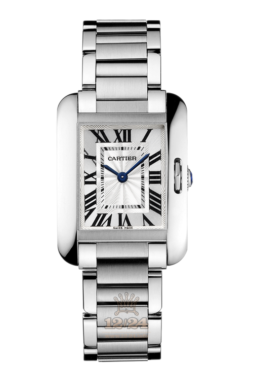 Cartier Tank Watch W5310022 30 mm Stainless steel Case Silver Dial