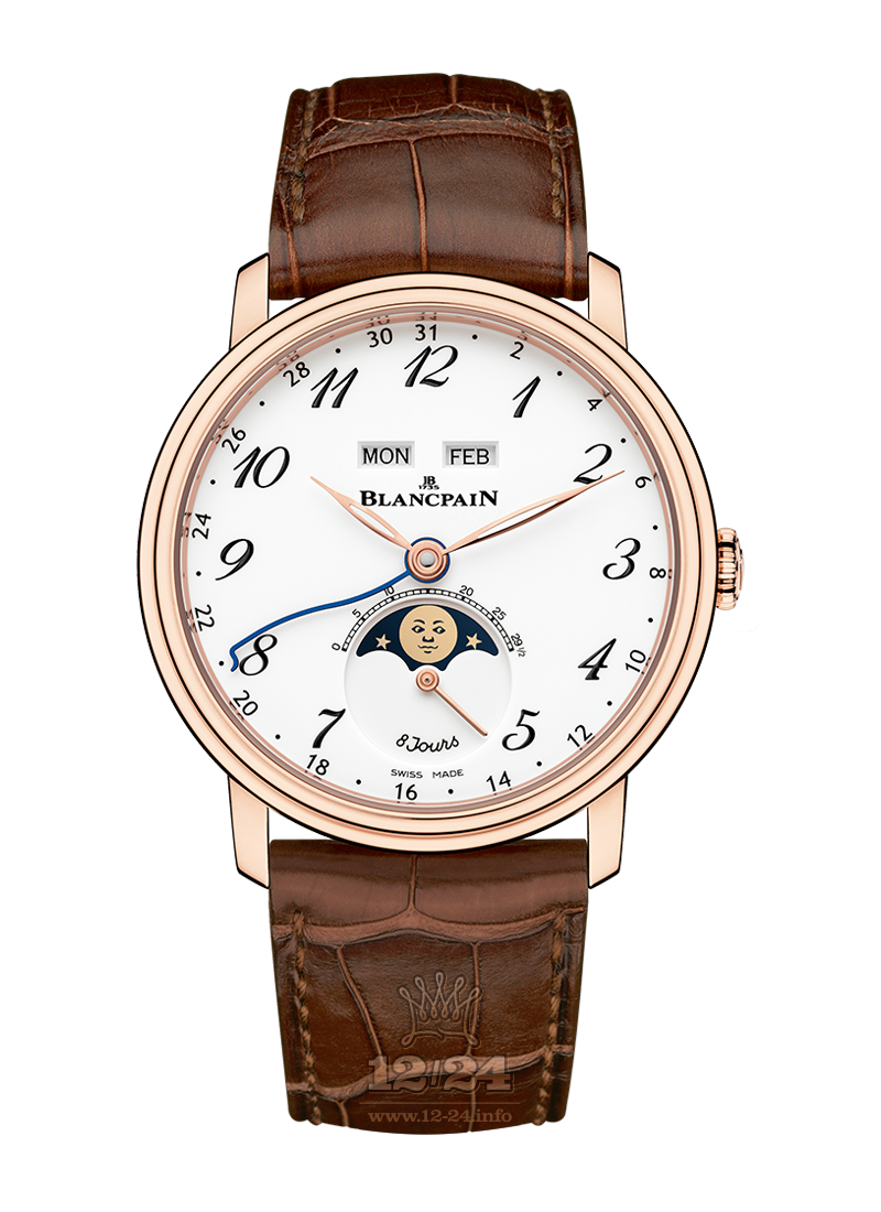 Blancpain Villeret Watch 6639A-3631-55B 42 mm Red gold Case White Dial
