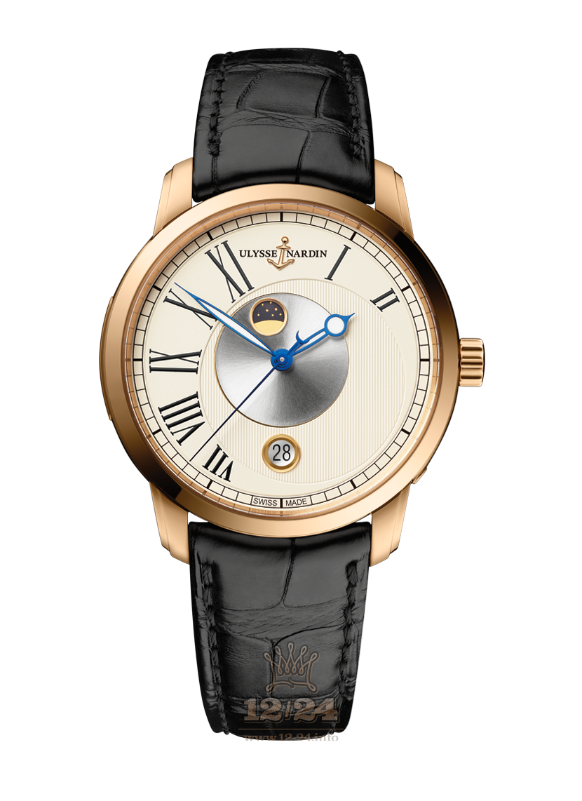 Ulysse Nardin Classic Watch 8296-122-2/491 40 mm Pink gold Case White Dial