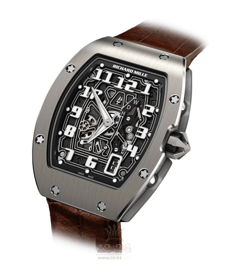 Richard Mille Men's Collection Watch RM67-01-1 Ti 39 mm Titanium Case Black Dial