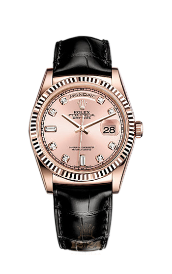 Rolex Day-Date Watch 118135-0065 39 mm Pink gold Case Pink Dial
