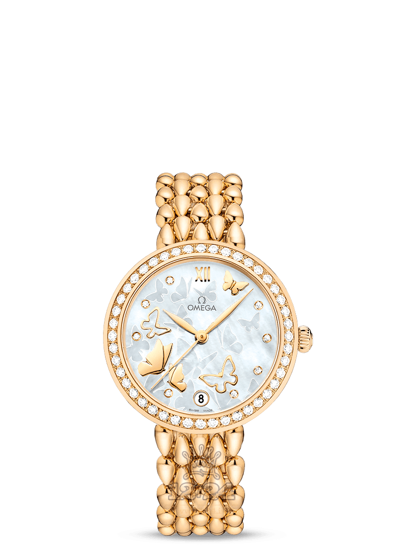 Omega Prestige Watch 424.55.33.20.55.008 33 mm Yellow gold Case White Dial