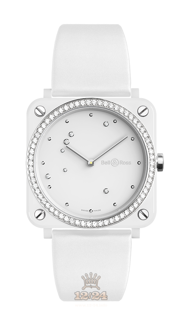 Bell & Ross Instruments Watch BRS-EW-CE-LGD/SF 39 mm Ceramics Case White Dial