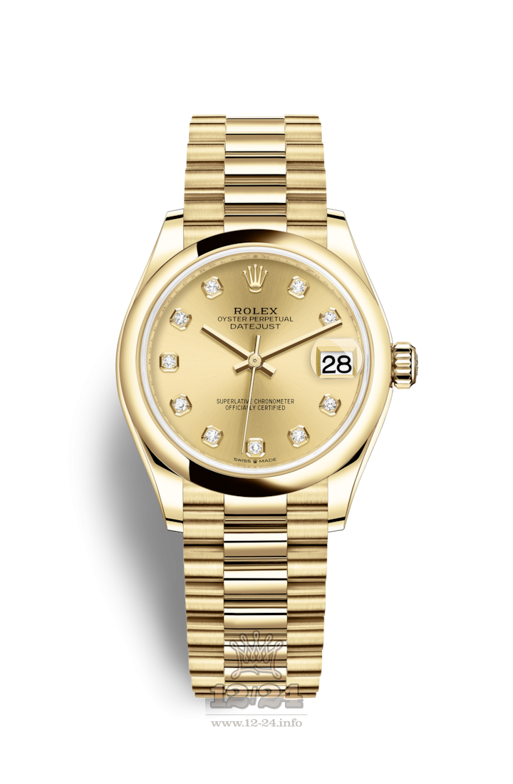 Rolex Datejust Watch 278248-0014 31 mm Yellow gold Case Golden Dial