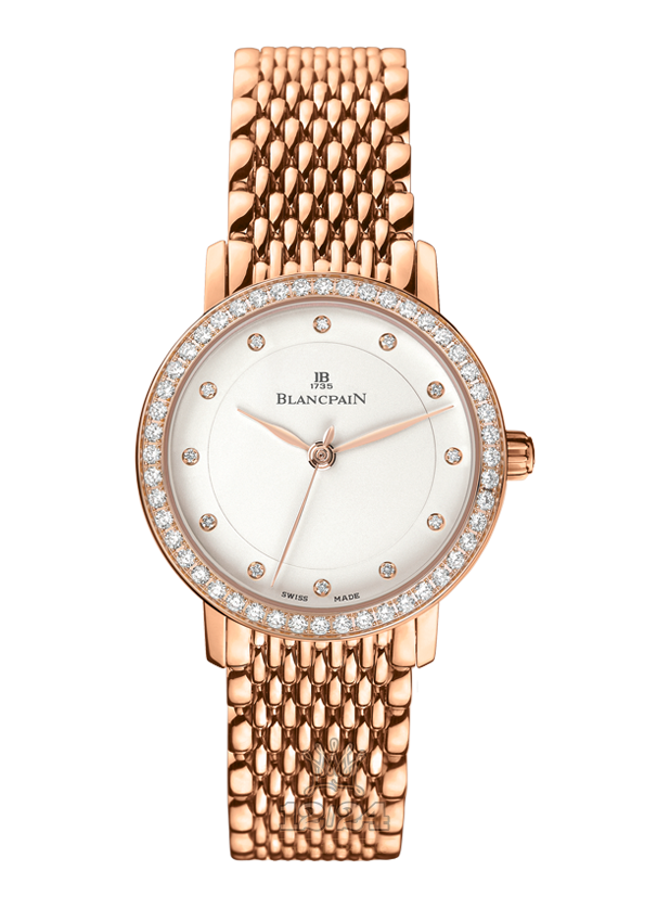 Blancpain Women Watch 6102-2987A-MMB 29 mm Red gold Case White Dial