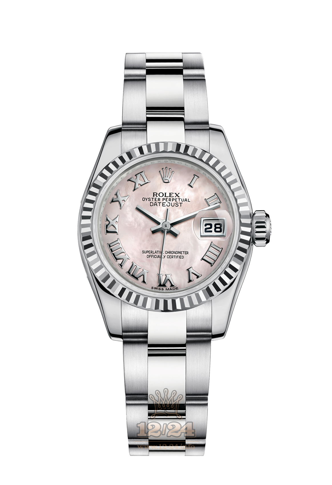 Rolex Lady-Datejust Watch 179174-0067 26 mm Steel / White gold Case Pink Dial