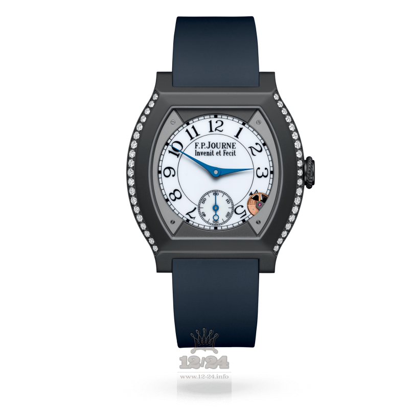 F.P.Journe Elegante Watch 40 mm titalytr 2 rows diamonds 40 mm Titanium Case White Dial