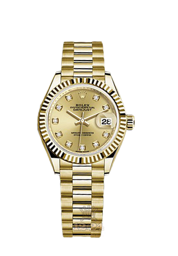 Rolex Datejust Watch 279178-0017 28 mm Yellow gold Case Golden Dial