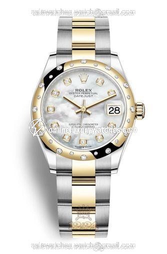Rolex Datejust Watch 278343rbr-0027 31 mm Stainless steel Yellow gold Case White Dial
