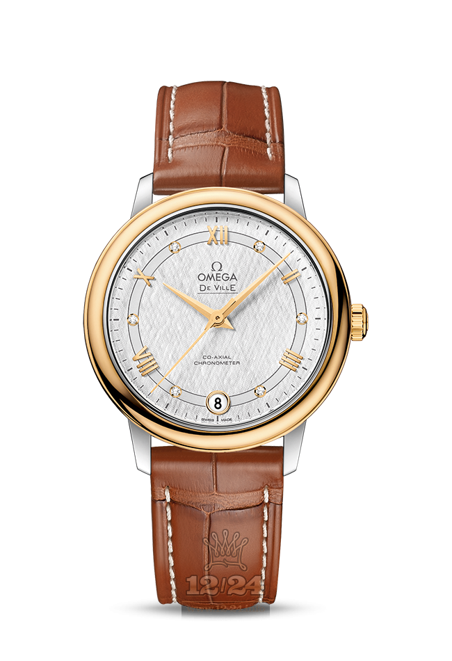 Omega Prestige Watch 424.23.33.20.52.001 33 mm Steel / Yellow gold Case Silver Dial