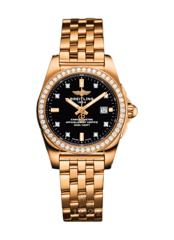Breitling Galactic Watch H7234853|BE86|791H 29 mm Pink gold Case Black Dial