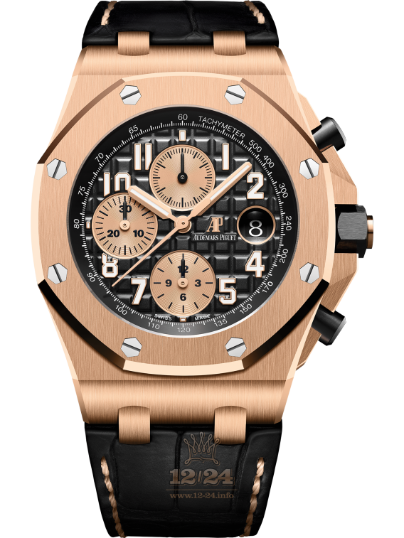Audemars Piguet Royal Oak Offshore Watch 26470OR.OO.A002CR.02 42 mm Pink gold Case Black Dial