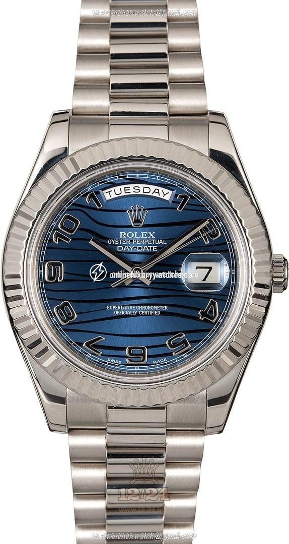 Rolex Day-Date II Watch 218239 41 mm White gold Case Dark blue Dial