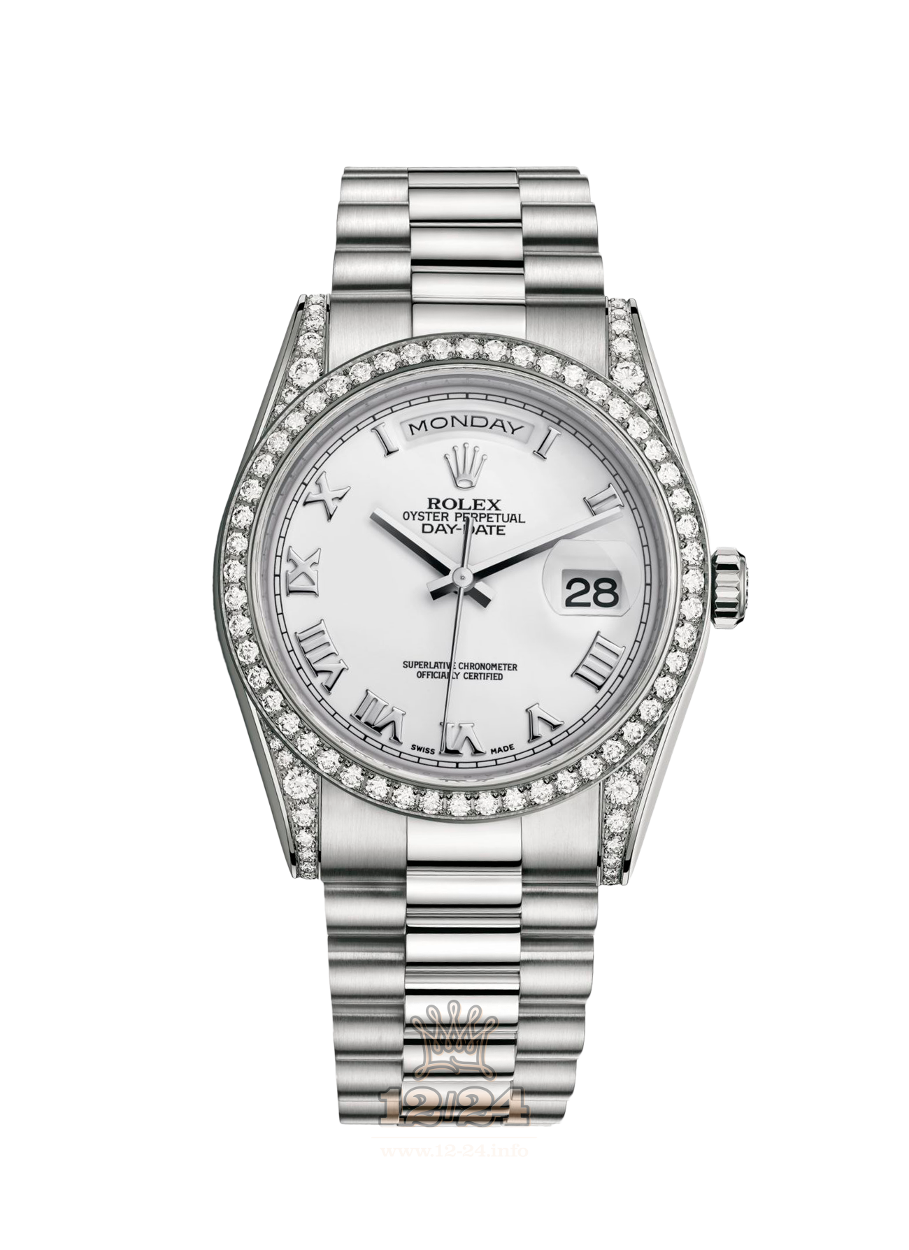 Rolex Day-Date Watch 118389-0098 36 mm White gold Case White Dial