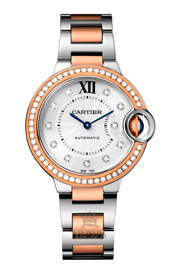 Cartier Ballon Bleu de Cartier Watch WE902077 33 mm Steel / Pink gold Case Silver Dial