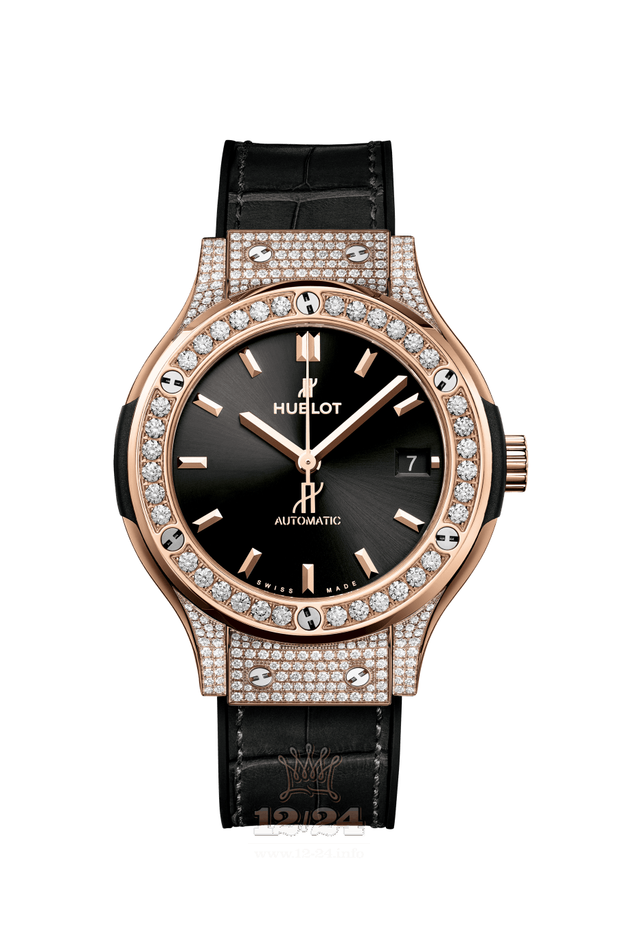 Hublot Classic Fusion Watch 565.OX.1480.LR.1604 38 mm Pink gold Case Black Dial