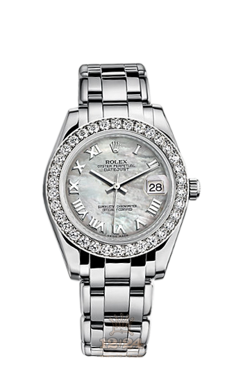 Rolex Pearlmaster Watch 81299-0012 34 mm White gold Case White Dial