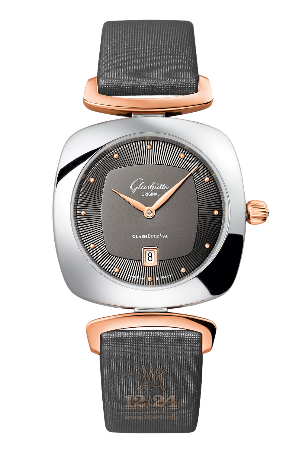 Glashutte Ladies Watch 1-03-01-27-06-34 31 mm Steel / Pink gold Case Black Dial