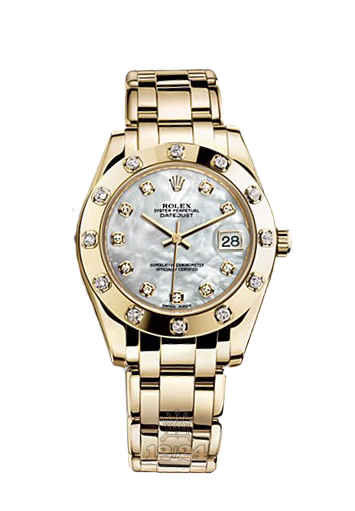 Rolex Pearlmaster Watch 81318-0006 34 mm Yellow gold Case White Dial