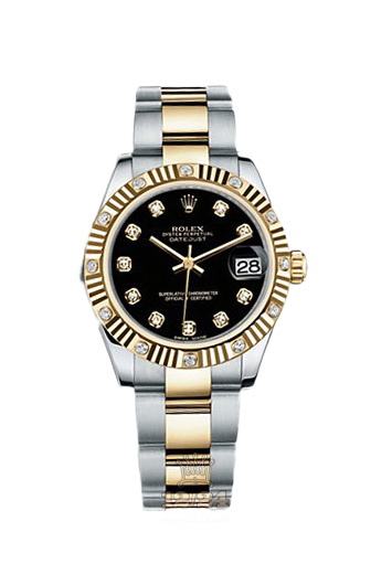 Rolex Datejust Watch 178313-0043 31 mm Steel / Yellow gold Case Black Dial