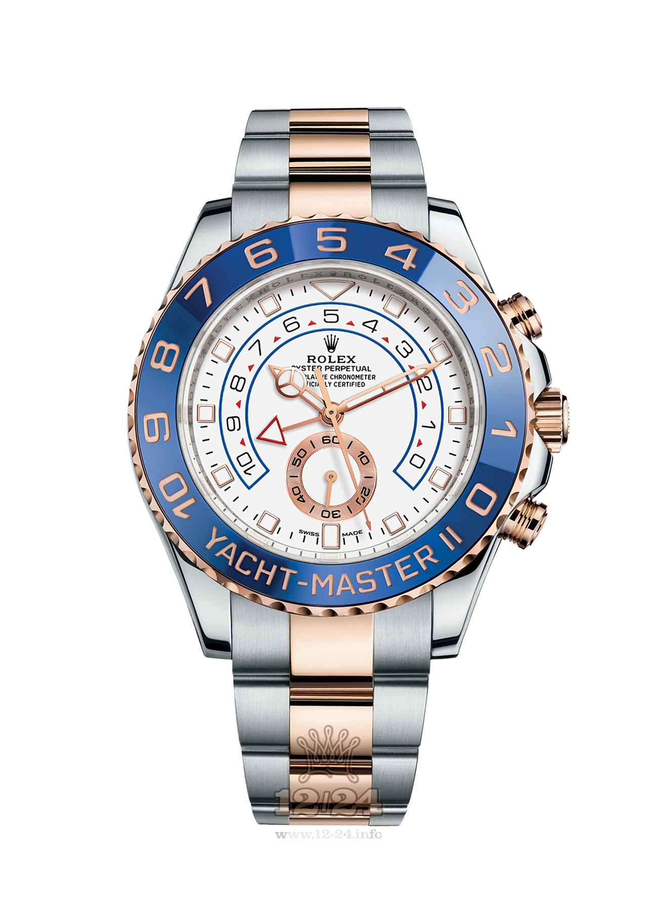Rolex Yacht-Master II Watch 116681-0002 44 mm Steel / Pink gold Case White Dial