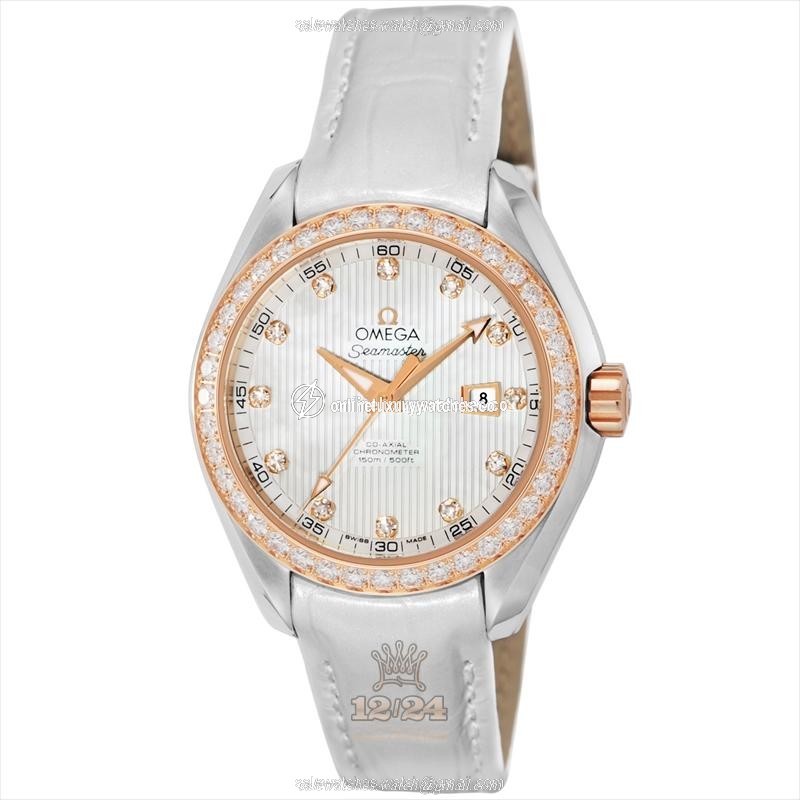 Omega Aqua Terra 150 M Watch 231.28.34.20.55.002 34 mm Steel / Pink gold Case White Dial