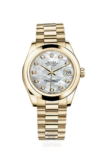 Rolex Datejust Watch 178248-0025 31 mm Yellow gold Case White Dial
