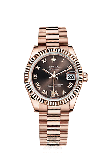 Rolex Datejust Watch 178275f-0031 31 mm Pink gold Case Brown (chocolate) Dial