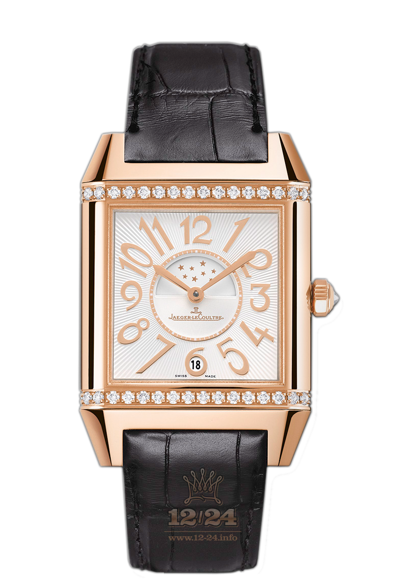 Jaeger-LeCoultre Reverso Squadra Watch 7052420 42 mm Pink gold Case White Silver Dial