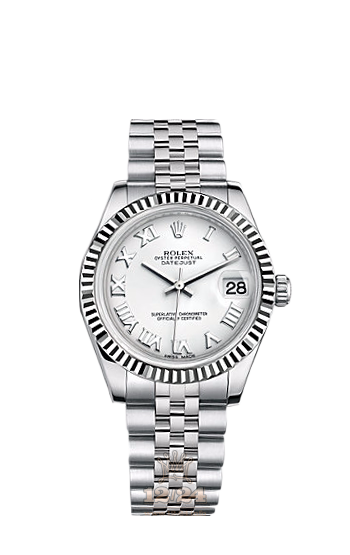 Rolex Datejust Watch 178274-0073 31 mm Steel / White gold Case White Dial