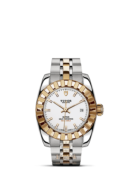 Tudor Classic Watch M22013-0004 28 mm Steel / Yellow gold Case White Dial