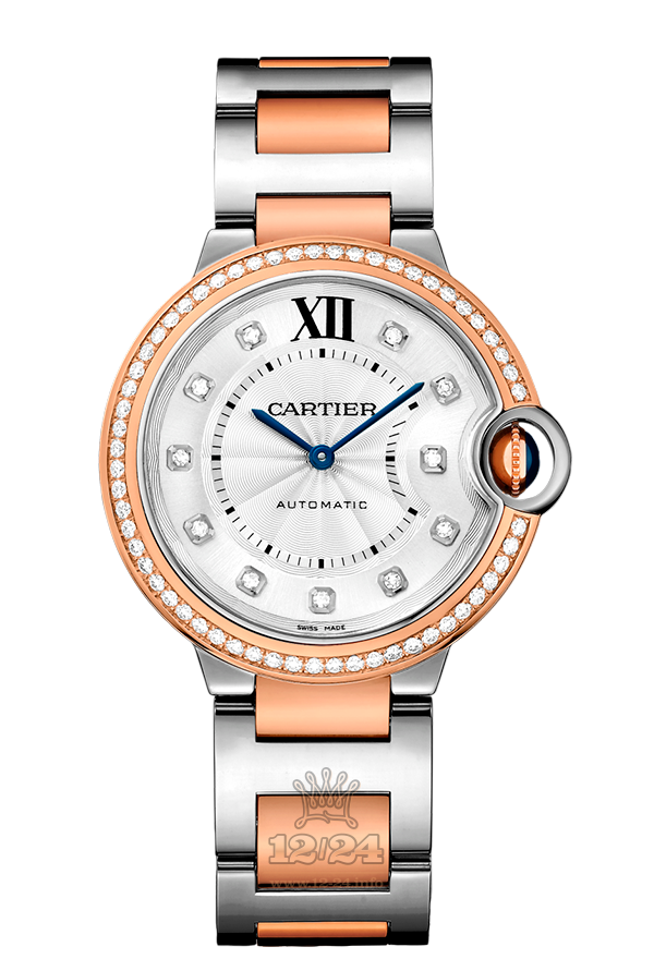 Cartier Ballon Bleu de Cartier Watch WE902078 36 mm Steel / Pink gold Case Silver Dial