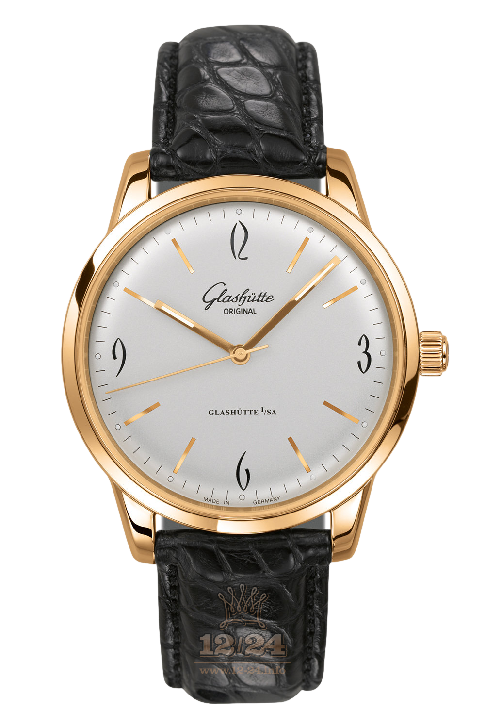 Glashutte Vintage Watch 1-39-52-01-01-04 39 mm Pink gold Case Silver Dial