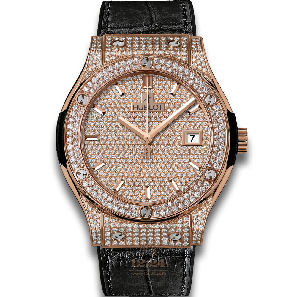 Hublot Classic Fusion Watch 511.OX.9010.LR.1704 45 mm Red gold Case Silver Golden Dial