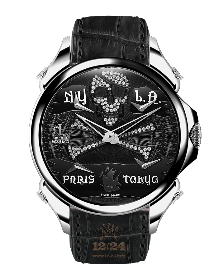 Jacob & Co Gents Collection Watch PZ500.10.NS.NQ.A 45 mm Stainless steel Case Black Dial