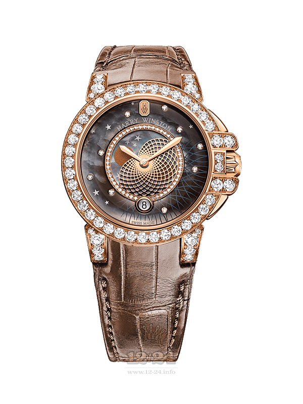 Harry Winston The Ocean Collection Watch OCEQMP36RR026 36 mm Pink gold Case White Black Gray Dial