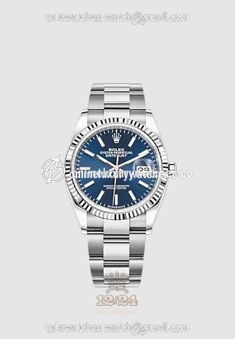 Rolex Datejust Watch 126234-0018 36 mm Stainless steel White gold Case Dark blue Dial