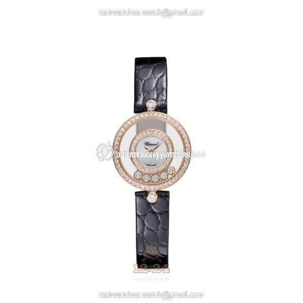 Chopard Happy Diamonds Watch 203957-5214 26 mm Pink gold Case White Dial