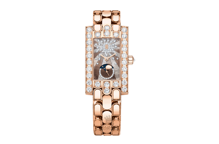 Harry Winston The Avenue Collection Watch AVEQMP21RR002 21 mm Pink gold Case Brown (chocolate) Dial