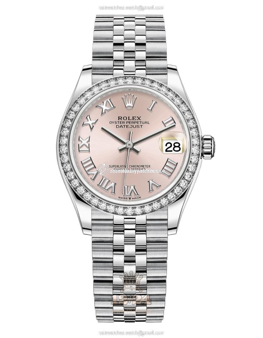 Rolex Datejust Watch 278384rbr-0024 31 mm Stainless steel White gold Case Pink Dial