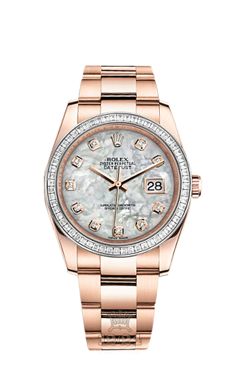 Rolex Datejust Watch 116285BBR-0002 36 mm Pink gold Case White Dial