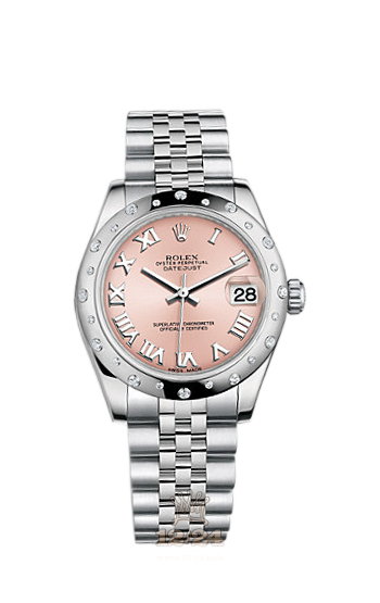 Rolex Datejust Watch 178344-0019 31 mm Steel / White gold Case Pink Dial