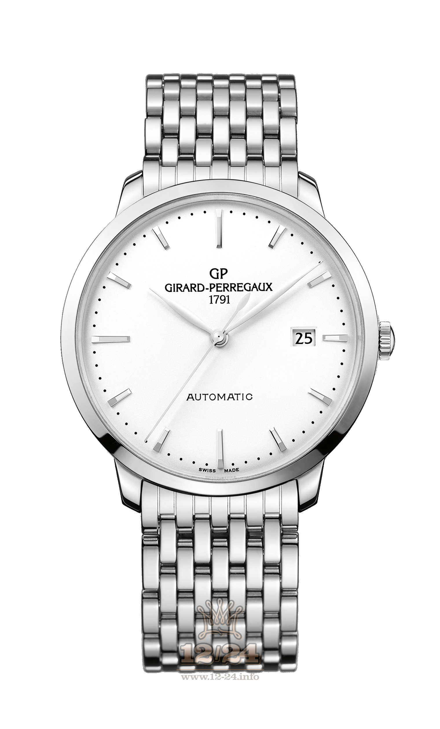 Girard Perregaux 1966 Watch 49555-11-131-11A Stainless steel Case Silver Dial