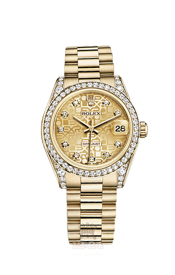 Rolex Datejust Watch 178158-0007 31 mm Yellow gold Case Golden Dial