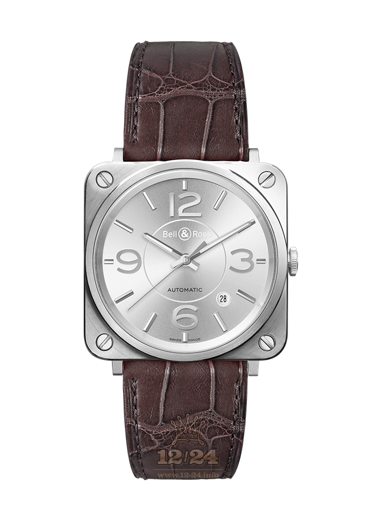 Bell & Ross Instruments Watch BRS92-SI-ST/SCR 39 mm Stainless steel Case Silver Dial