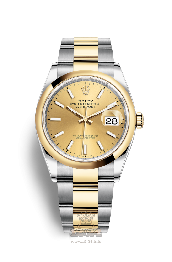 Rolex Datejust Watch 126203-0016 36 mm Steel / Yellow gold Case Golden Dial