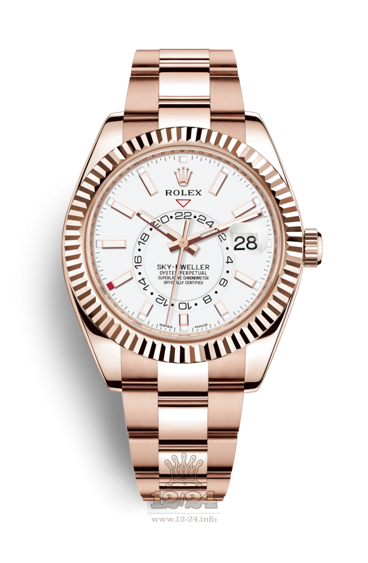 Rolex Sky-Dweller Watch 326935-0005 42 mm Pink gold Case White Dial
