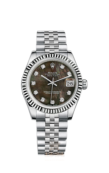 Rolex Datejust Watch 178274-0046 31 mm Steel / White gold Case Black Dial