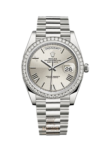 Rolex Day-Date Watch 228349rbr-0004 40 mm White gold Case Silver Dial